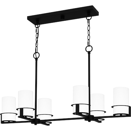 Quoizel Seymour Linear Chandelier 6 Lights Matte Black SEY636MBK